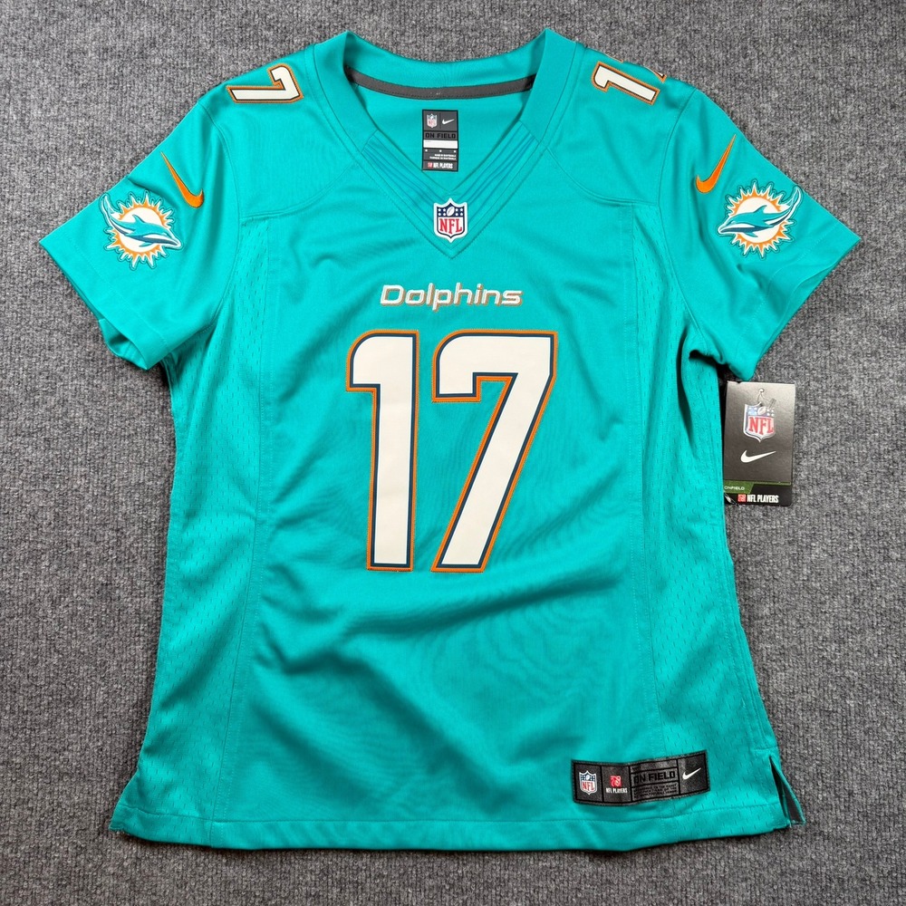 Nike Miami Dolphins Jersey Womens Medium Aqua Ryan Tannehill 17 NFL On Field